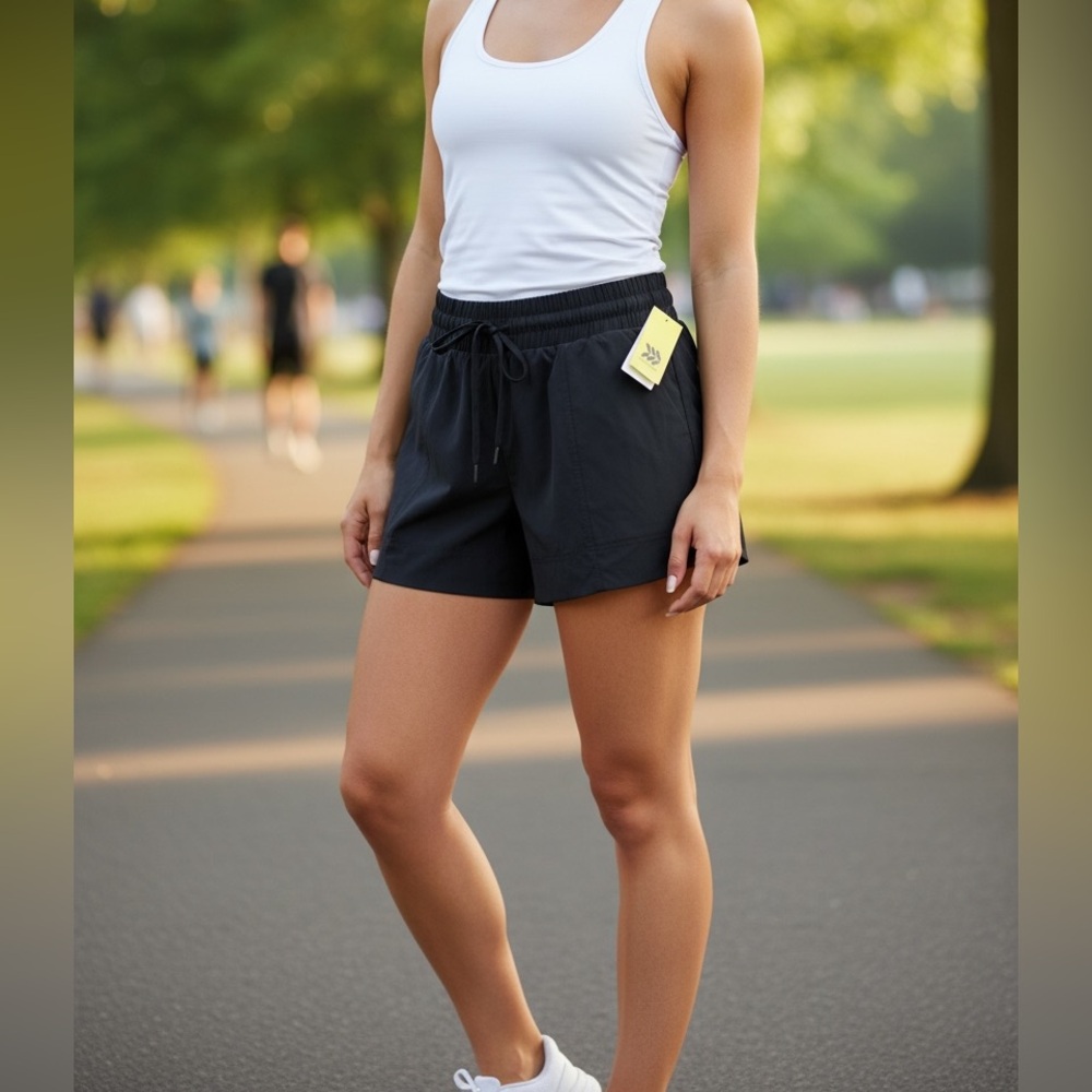 All in Motion Black Women's Drawstring Active Shorts